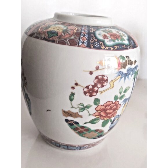Miyako Japan Hand Painted Ginger Jar/Vase Imari Ware 5 1/2" - Picture 6 of 12
